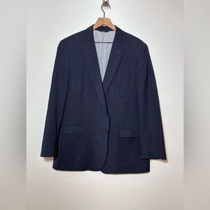 Brooks Brothers 346 Explorer Fitzgerald Fit Solid Navy Blue Wool Blazer Mens 45R